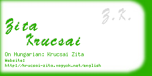 zita krucsai business card